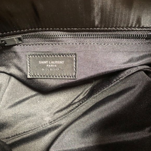 YSL Saint Laurent Satin Envelope Large Clutch Black Flawless SS24 - Picture 5 of 5